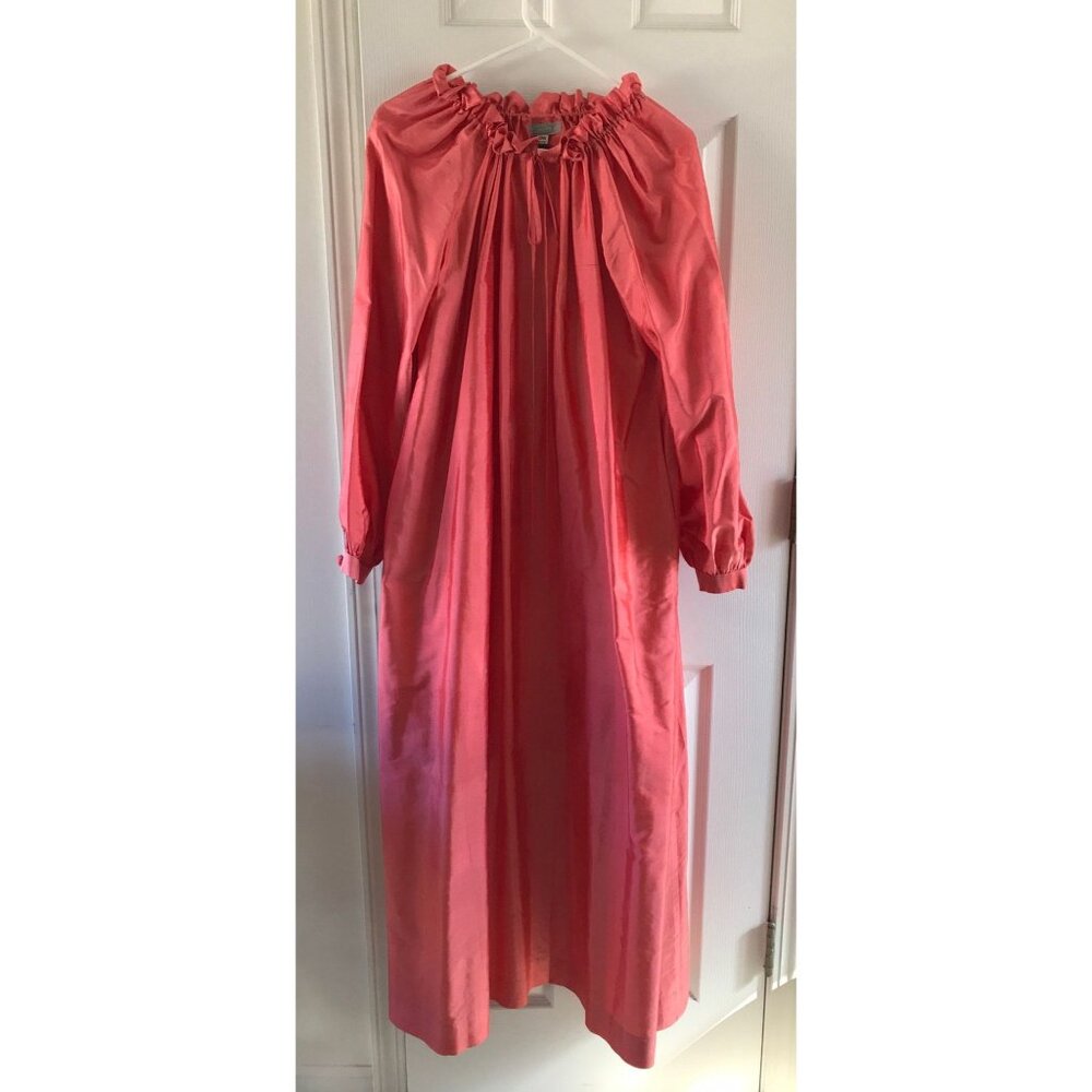 Vtg 1960's Becky Boutique Maxi Dress 100% Thai Silk Salmon One Size Naples FL